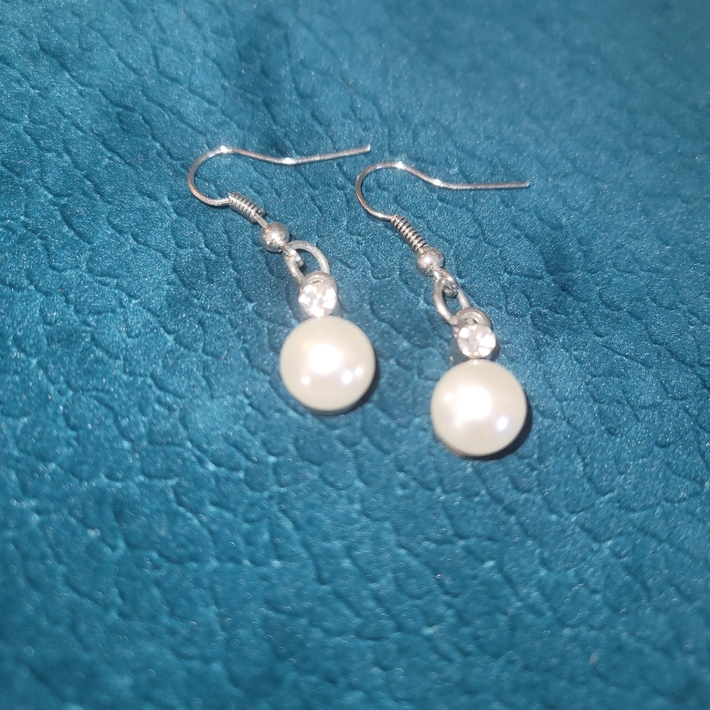 Classic White Pearl Dangle Earrings